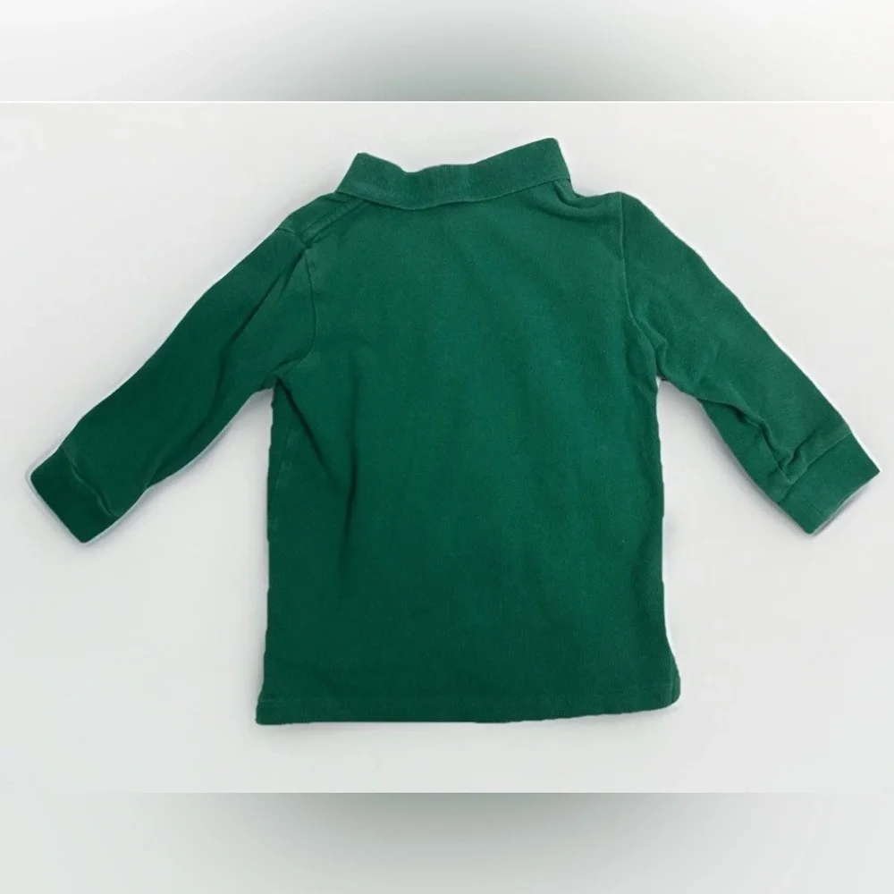 Polo Ralph Lauren Baby Boys Long Sleeve Green Polo Shirt 18M Orange Pony